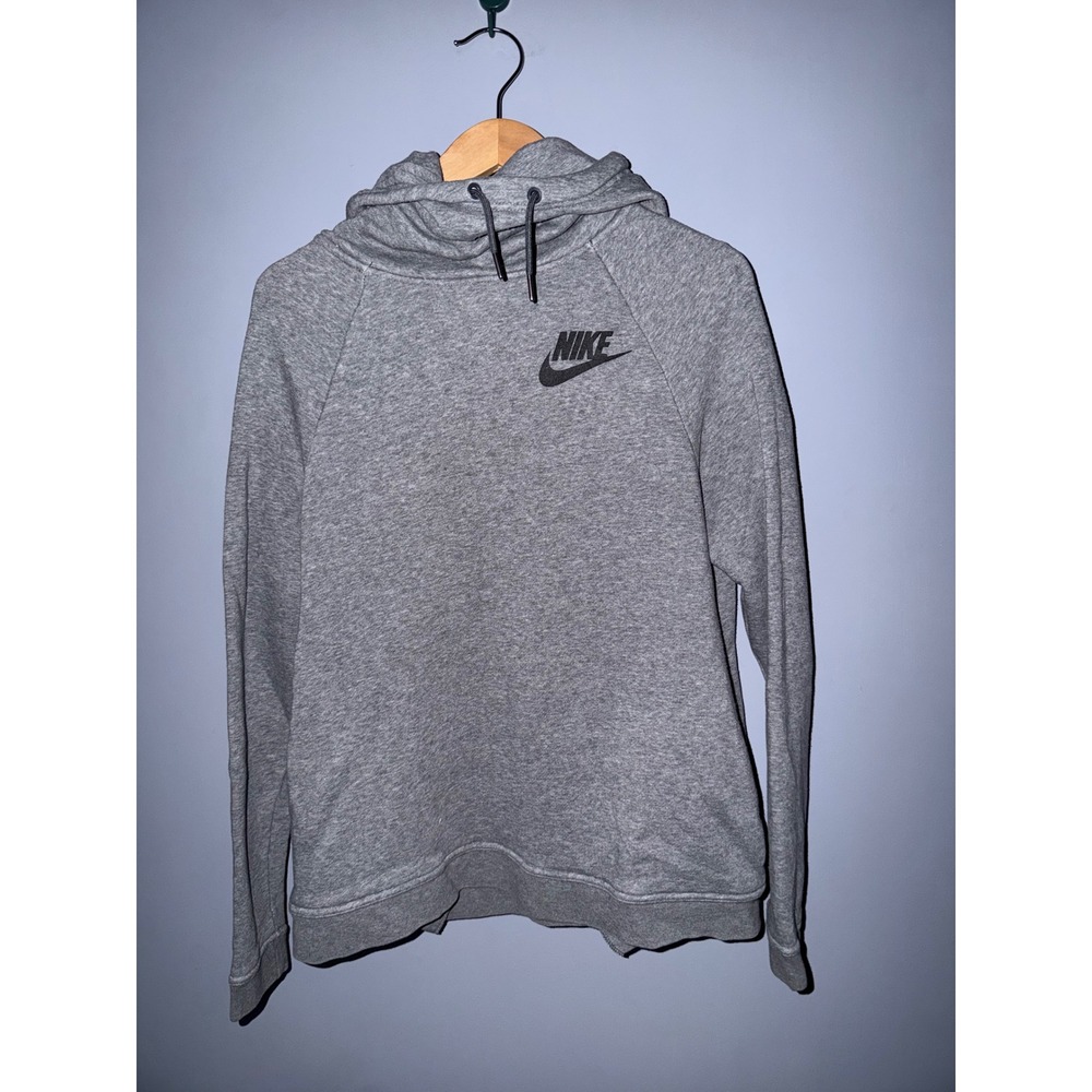Nike Sportswear Essential Funnel Neck Hoodie Heather Grey‎ Large Mens Pullover